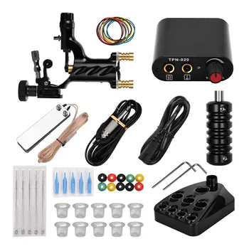 

Complete Tattoo Machine Kit Set Power Supply Tattoo Needles Pigment Cup Permanent Makeup Tattoo Machine Set for Tattoo Beginner
