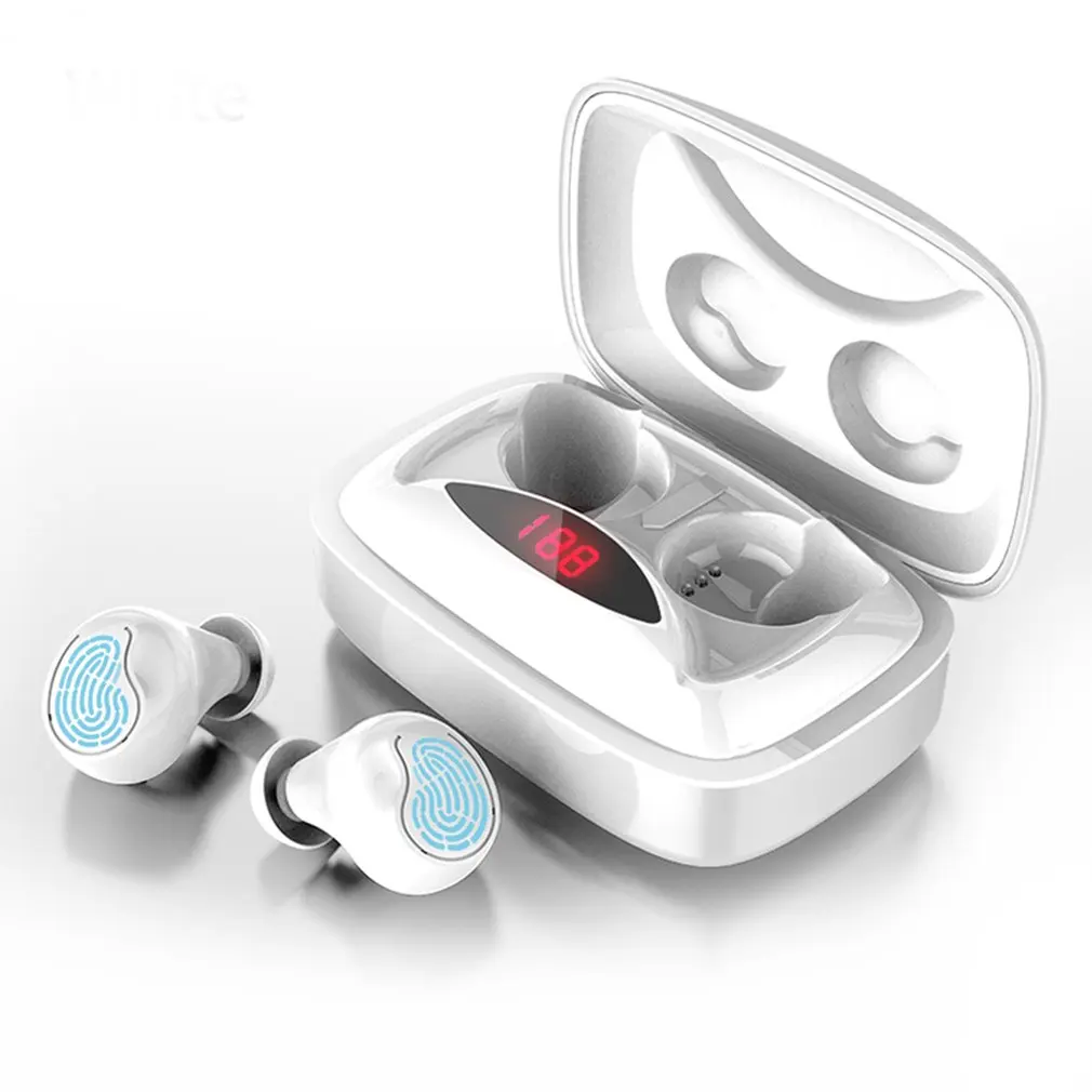 white X29 TWS Bluetooth 5,0 наушники Портативный сенсорный контроль беспроводные наушники 6D стерео Бас спортивные наушники с 2000 мАч зарядная коробка - Цвет: white