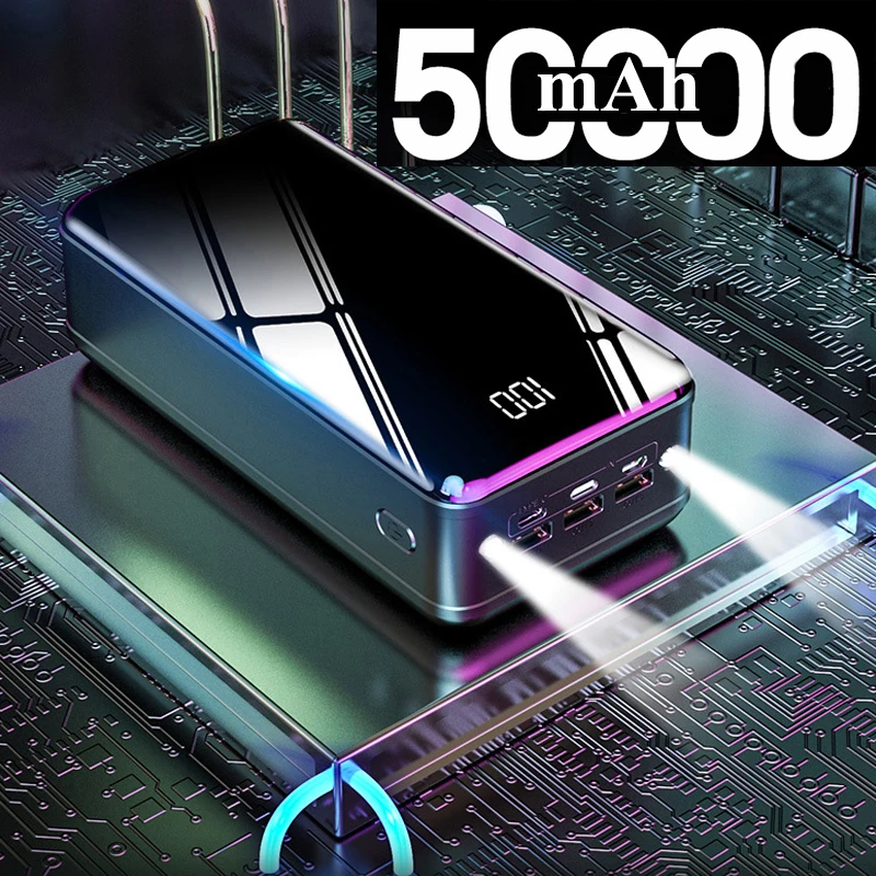 

Power Bank 50000mAh Portable Fast Charging Powerbank External Battery Pack For iPhone Xiaomi Samsung Huawei Mobile Phone Charger