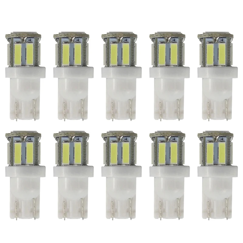 100 шт. Автомобильные светодиодные лампы T10 10 SMD 7020 LED 194 168 501 приборные