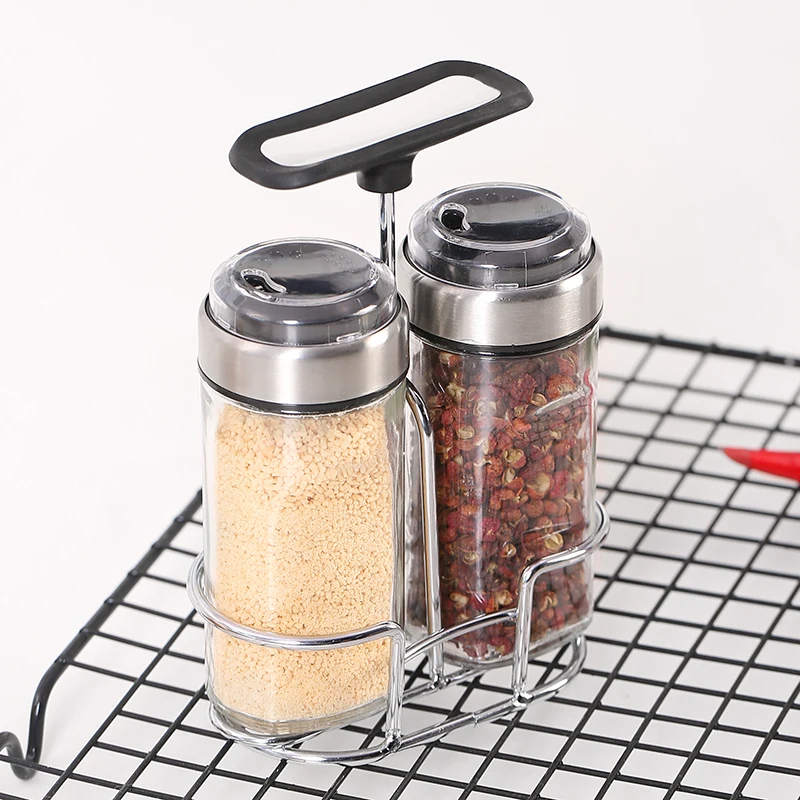 AMINNO Бытовая Кухня Приправа Диспенсер для Перца Spice Jar 2 шт. Стеклянные Бутылки 80 мл