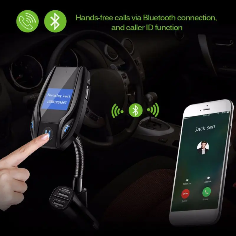 FM рабочее расстояние двойной порт USB 3 A Выход Bluetooth 3,0 fm-передатчик Автомобильный MP3-плеер со встроенным микрофоном w