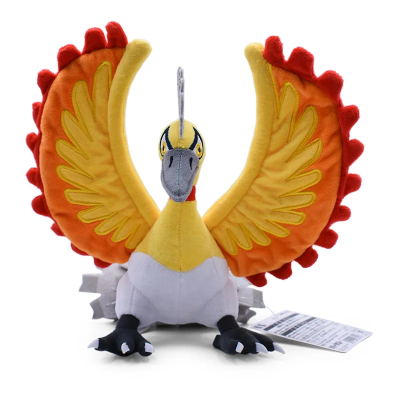 22-28 см Ho-oh Peluche Zapdos Articuno Moltres Ho-oh блестящие плюшевые куклы игрушки животные мягкие чучела PP хлопковые куклы детские рождественские подарки - Цвет: 25cm Ho-oh Shiny