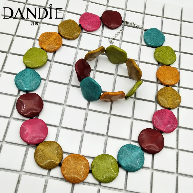 Dandie геометрическое акриловое цветное ожерелье, модные женские ювелирные изделия