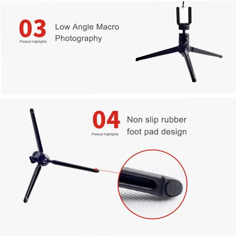 KINGJOY KT-50 мини-штатив с шаровой головкой Профессиональный Настольный Штатив для телефона камера стенд алюминиевый держатель для мобильного смартфона