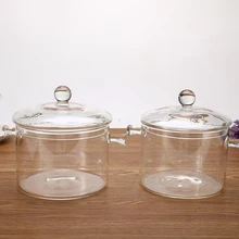 Термостойкие здоровые прочные бытовые кастрюли кухонные принадлежности 1,5/л стеклянный тушеный суповый Горшок Миска плита сковорода