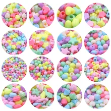 50 Stks/partij 18 Stijl Goedkope Candy Kleur Ster Bloem Plastic Acryl Spacer Kralen Voor Diy Ketting Armband Kinderen Sieraden Maken