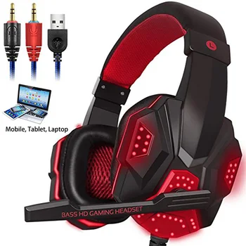 

4D Stereo Stereo LED Pro Gaming Headset For Nintendo Switch PS4 Xbox One & PC Professional Noise Cancelling Wired Headphones