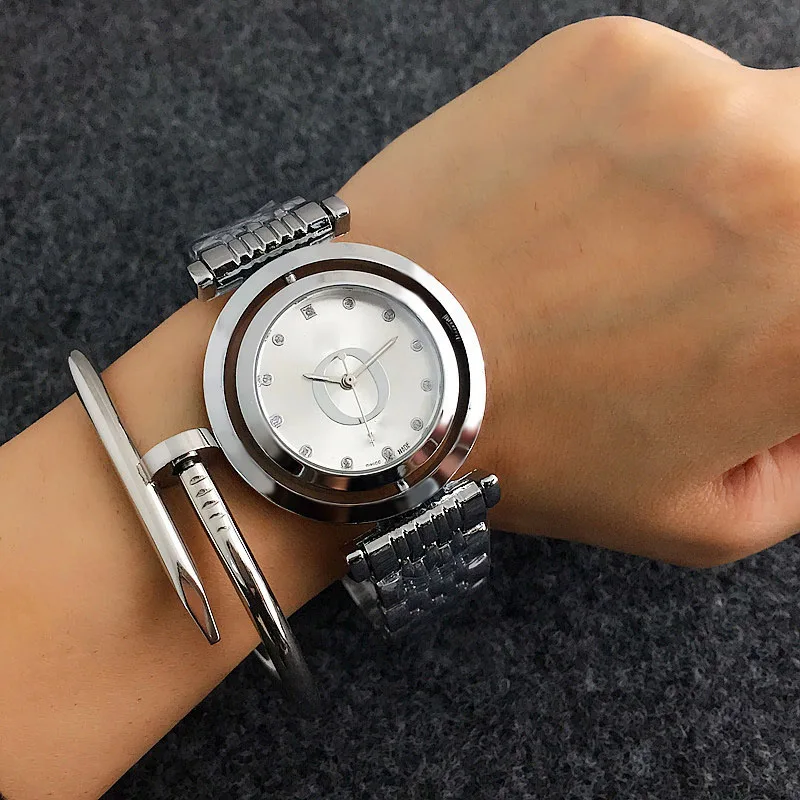 RLLEN Stainless Steel Men Women Couples Quartz Watches Fashion Luxury Jewelry Gift Precision Temperament Charm Generous - Цвет: 4