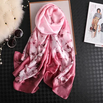 

New style Chinese Silk Autumn and winter Lady Fashion Print scarf Popular Headscarf Women Sunscreen Beach quality silk Shawl