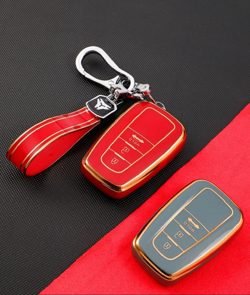 TPU copertura chiave dell'automobile 2 3 caso pulsante per Toyota Camry CHR CH-R Prius Corolla RAV4 Prado 2017 2018 2019 portachiavi senza chiave - Hbfe7b4dccfe4453ead3b8c88b0d3199dg