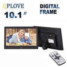 QPLOVE 10,1 дюймов HD цифровая рамка светодиодный экран фото Изображение мульти медиаплеер поддерживает MP3 MP4 музыкальный подарок электронный альбом