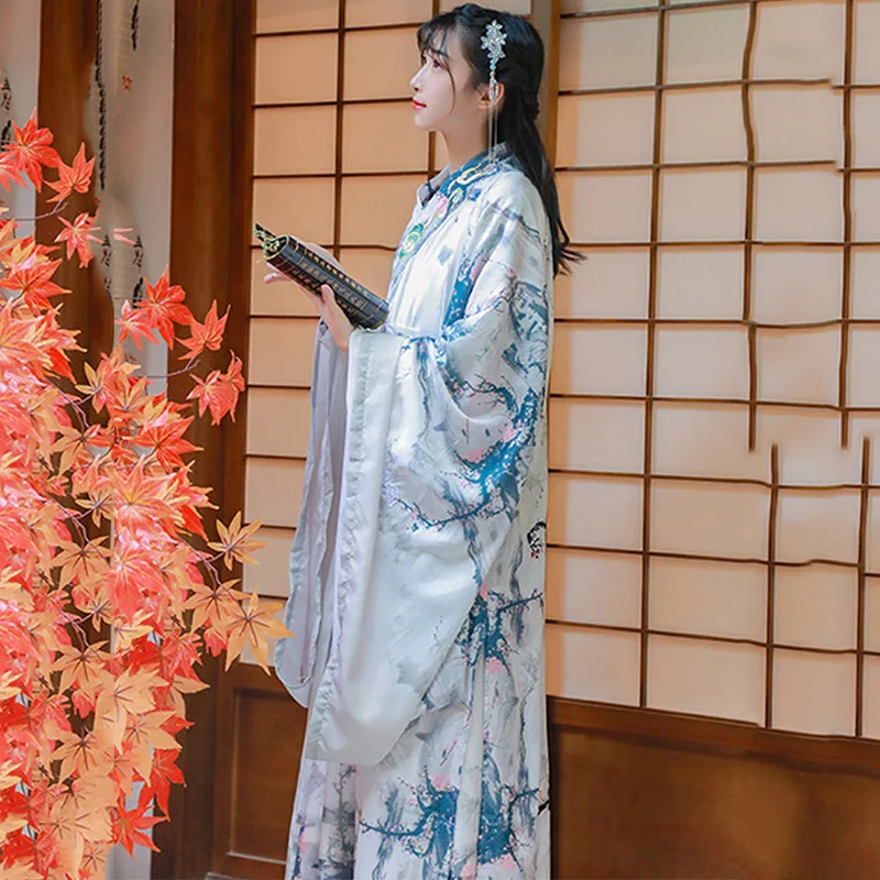 Традиционная китайская одежда для женщин Hanfu платье феи древняя династия Хань принцесса Национальный сценический народный танцевальный костюм DNV12454