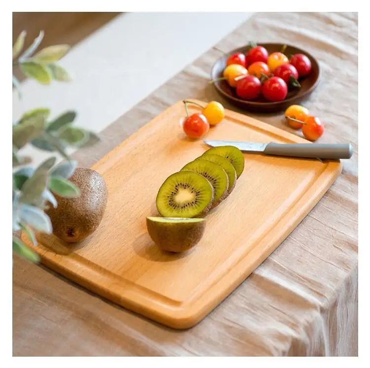 Beech Wooden Cutting Board Solid Wood Cut Fruit Sushi Wooden Cutting Board Restaurant Hotel Household Wood Cutting Board