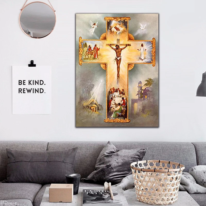 DIY картинки для раскраски по номерам с Иисусом Христом картина для рисования рельефная картина по номерам в рамке для дома