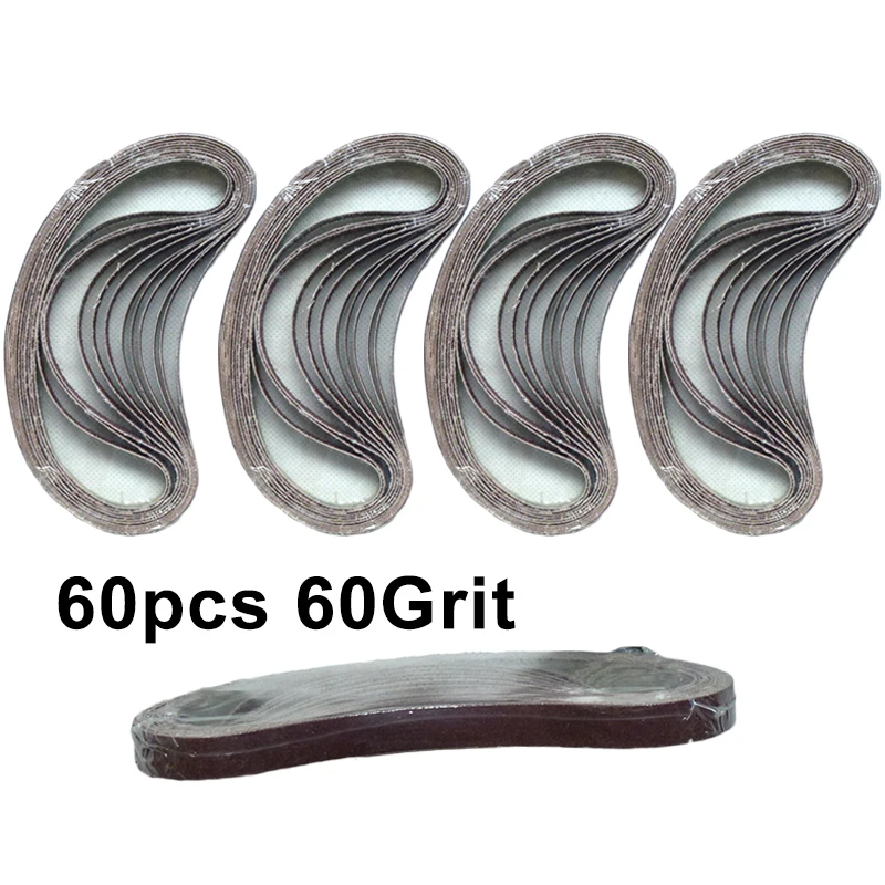 60pcs Sanding Belts Mixes 40/60/80/120/180/240 Grits Sander Power Tool