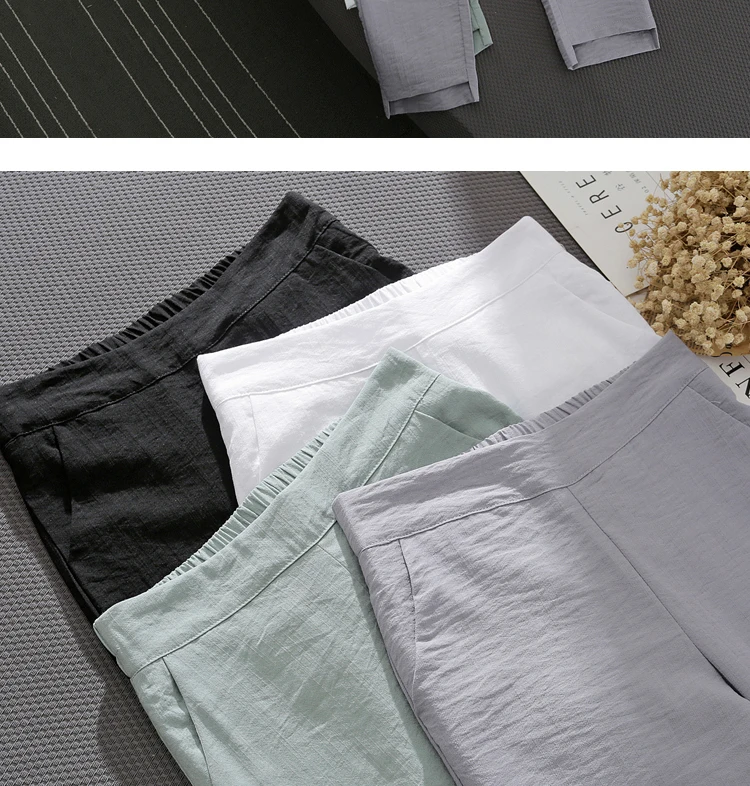 Осенние корейские Джокер длиной до лодыжки брюки карандаш брюки размера плюс Модные женские хлопковые и брюки из пеньки женские свободные 6520 50