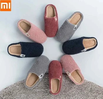 

Xiaomi men woman Soft Warm Non-Slip Thick bottom Shoes Floor Indoor Bedroom flip flop Cotton Indoor Slippers Plush Slipper