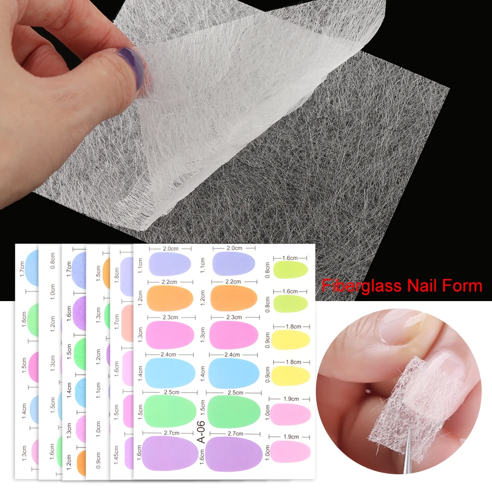 1 bag NEW Non-Woven Silk For Nails Extension Forms UV Gel Builder Oval French Fiberglass Toenails Nail Extensions Tools Decor