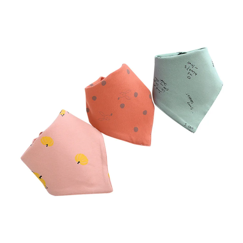 Baby saliva towel bib Baby Bibs Saliva Towel Baby Boys Girls Feeding   bib newborn cotton triangle scarf 3 pencil bears