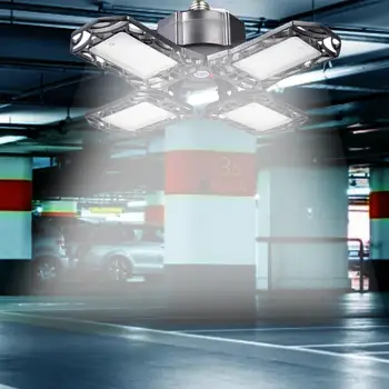 

E27 LED Bulb 80W 85-265V Deformation LED Garage Light Industrial Lighting LED Garage Light 360 Deformable Ceiling Light