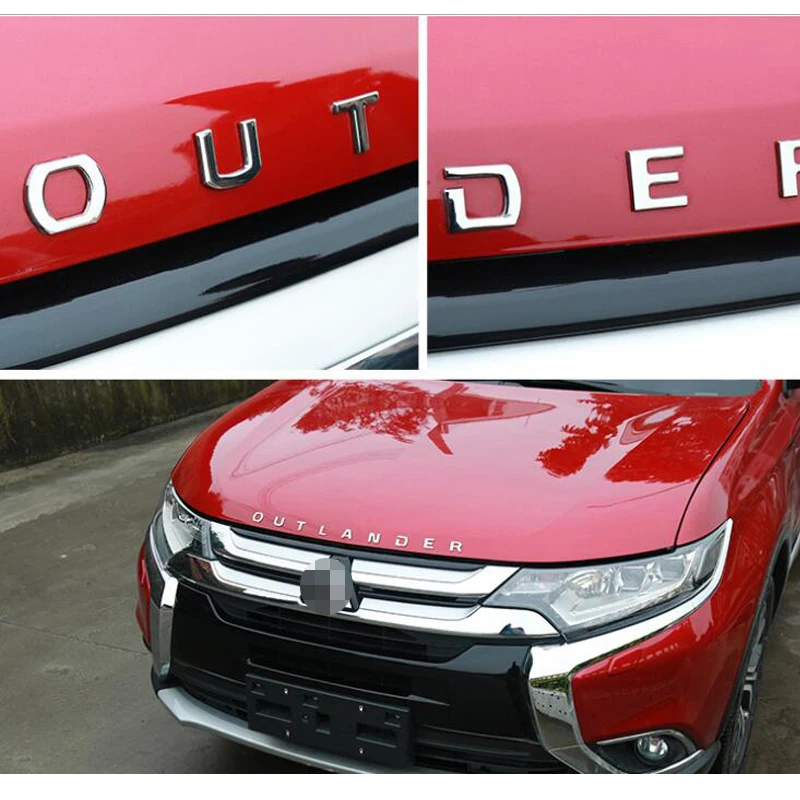 Mitsubishi Outlander хромированные автомобильные 3D буквы капюшон эмблема логотип значок