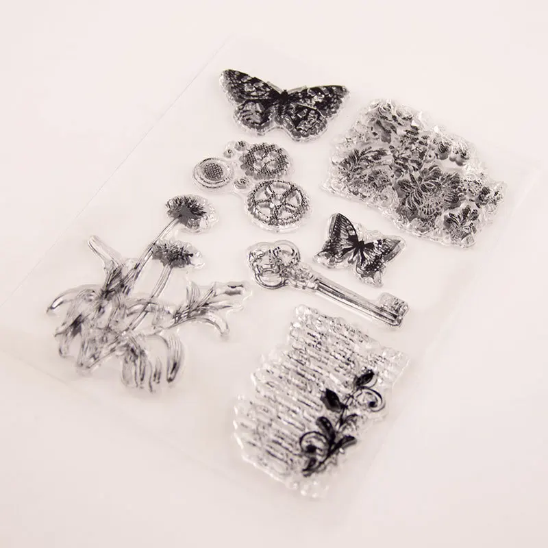 Butterfly Clear Stamps DIY Scrapbooking Craft Supplies Rubber Silicon Seals Card Album Hobby ink pad Stamping clear stamps clear rubber stamps