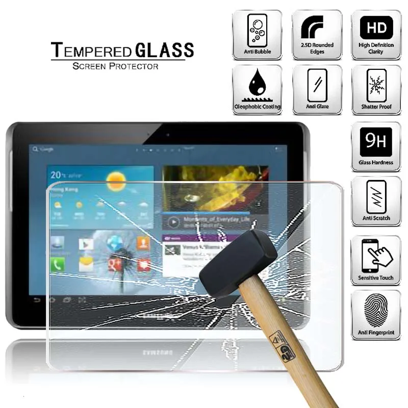

Tablet Tempered Glass Screen Protector Cover for Samsung Galaxy Tab 2 P5100 10.1" Tablet Computer Anti-Scratch Screen