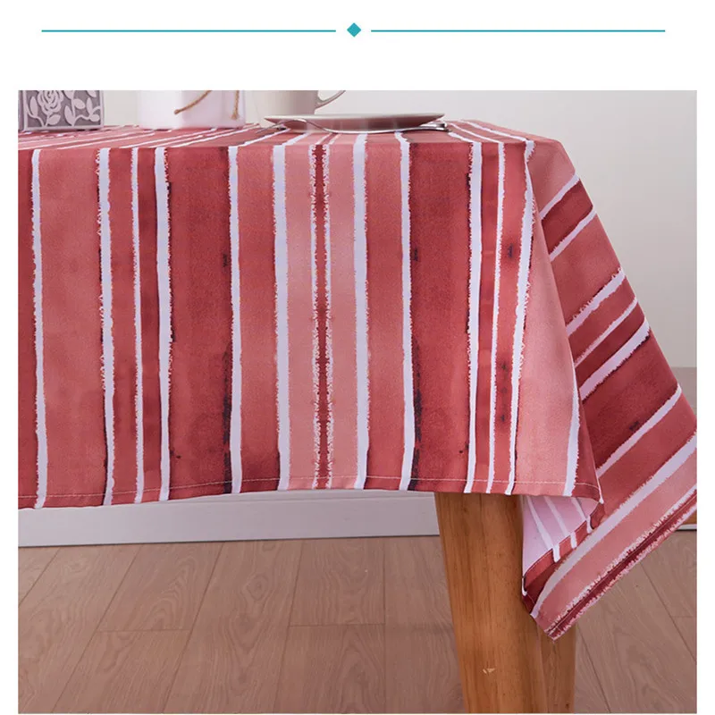 

5-color modern minimalist striped tablecloth polyester waterproof rectangular tablecloth dining kitchen home decorated tea table