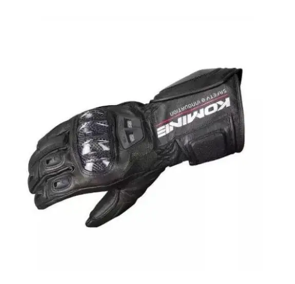 Komine GK-198 Весна и Лето дышащие кожаные перчатки для верховой езды защита мотоцикла сенсорный экран 25 - Цвет: Черный