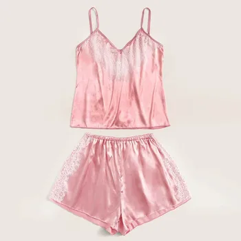 

Pink Pajamas For Women Lace Pijama Sexy Summer Sleepwear Pajamas For Women Cool Pyjamas Women pizama damska пижама для женщин