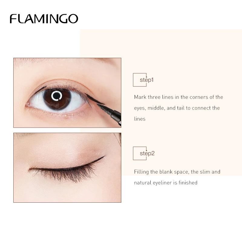 Flamingo Long Lasting Eye Liner Pencil Sweatproof Waterproof Black Color Eyeliner Cosmetic Makeup Liquid Gift for Women 12432 Flamingo Long Lasting Eye Liner Pencil Sweatproof Waterproof Black Color Eyeliner Cosmetic Makeup Liquid Gift for Women 12432