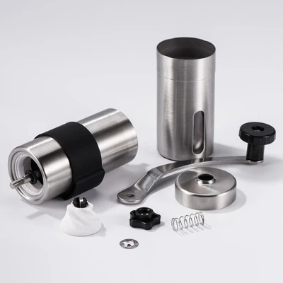 Mini Manual Ceramic Coffee Grinder Stainless Steel Adjustable Coffee Mill With Storage Rubber Loop Easy Cleaning