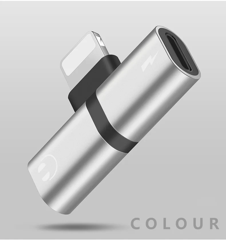 Адаптер для iPhone 11 Pro Max Xs Max Xr X 8 7 Auriculares auriculares conector OTG кабель для Lightning divisor de c - Цвет: Plata