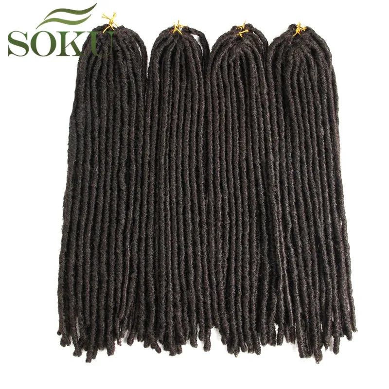 Suko Dreadlocks косички для волос Синтетические дредс вязание крючком плетение волос коричневый крючком косы 18-26 дюймов Faux locs волосы