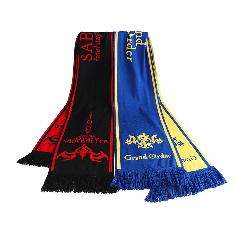 Anime Fate Grand Order Fate/stay night Theme Cosplay Arturia Pendragon Winter Knitting Scarf Fashion Men Women Warm Neckerchief