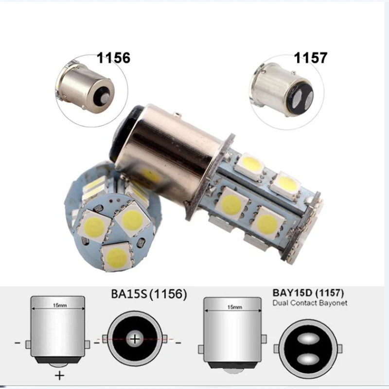 6 шт 12 в грузовик светодиодный 1156 BA15S P21W 13 SMD 5050 светодиодный 1157 BAY15D хвост лампы тормоза светильник лампы сигнала поворота светильник s Белый