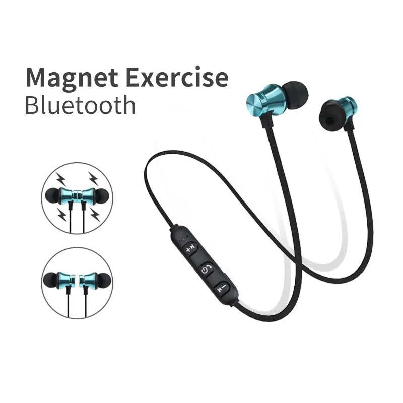 

Magnetic Wireless Bluetooth Earphone Neckband Magnetic Headset Stereo Sport Music Headphone With Mic For All Smart Phone