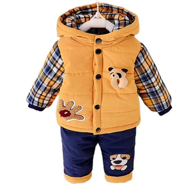 Boys' Winter Velvet Hoodie Set 1