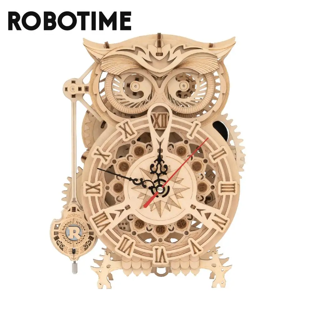 3D пазл Robotime Механическая Экипировка часы Сова сборные строительные наборы
