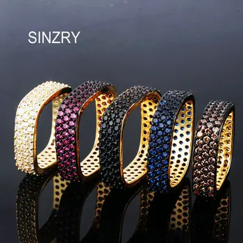 

Sinzry Hotsale full multi layer Cubic zircon geometric square finger rings personality costume jewelry accessory