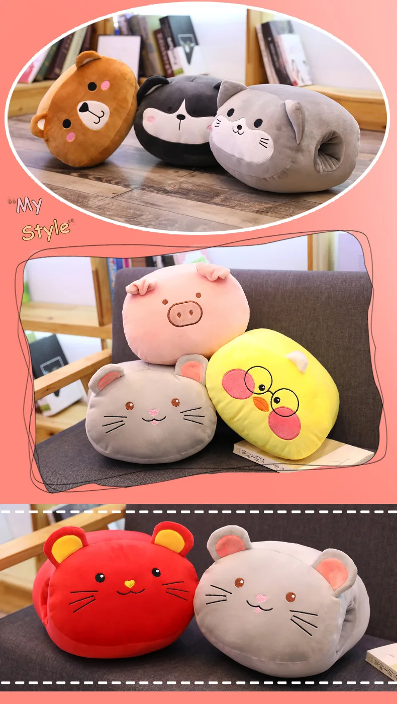 Новая креативная плюшевая игрушка, животная грелка для рук Подушка