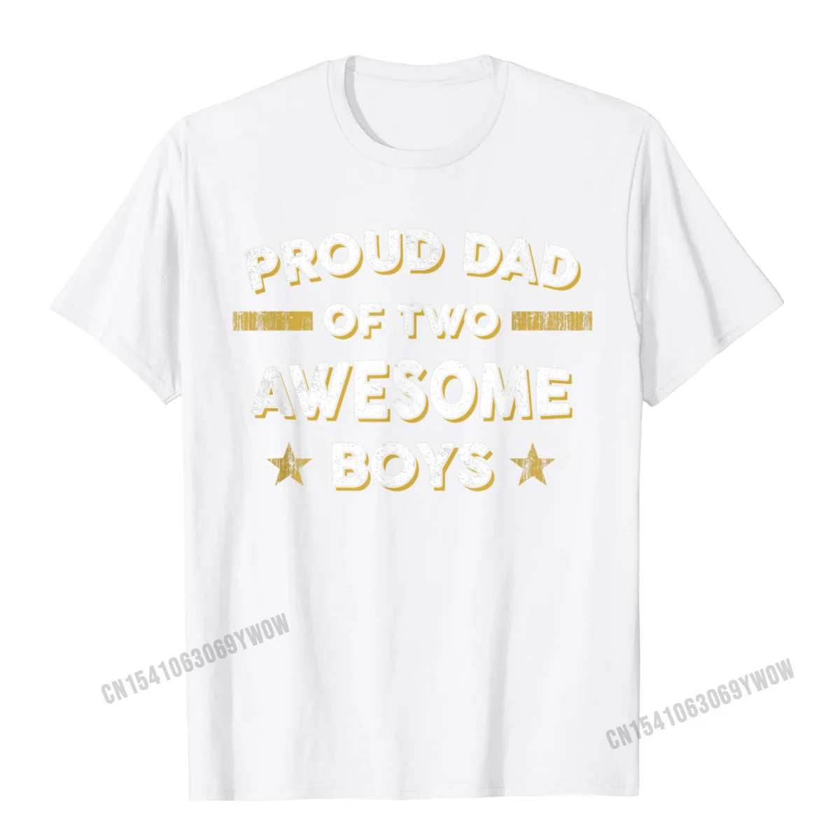 100% Cotton Men Short Sleeve Casual T Shirts Funny Tops & Tees High Quality Casual Crew Neck Tops & Tees Wholesale Mens Proud Dad of 2 Two Awesome Boys T Shirt (Father Papa Daddy)__1007 white