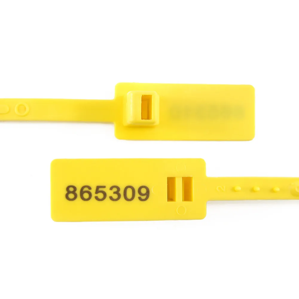 100 шт желтые защитные пломбы тамперные доказательства пластиковые кабельные стяжки дверной мешок один раз использовать галстук 338 мм