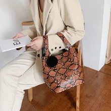 Женская сумка из змеиной кожи, переносная сумка для покупок, сумка-мешок, мягкая сумка из искусственной кожи, сумка на плечо, сумка-мессенджер, сумки-тоут, модные сумки