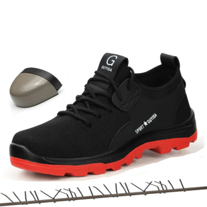 Botas de seguridad con punta de acero para hombre, zapatos de malla  resistentes a perforaciones, transpirables, indestructibles|Botas de  seguridad y de trabajo| - AliExpress