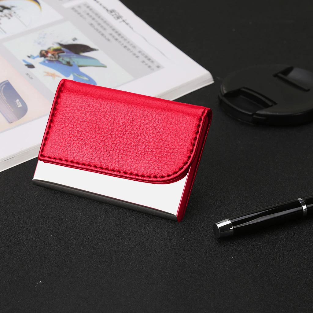Business ID Credit Card Holder For Women Men Fashion  Leather Fold Design Multiple Card Case High Quality Porte Carte 822