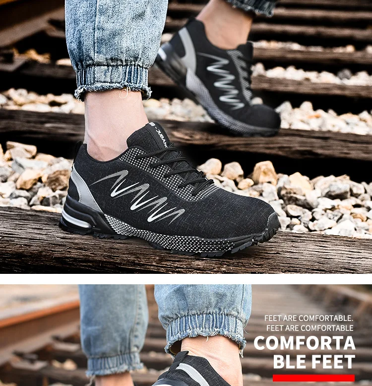 Men's Work Shoes Safety Boots With Steel Toe Shock And Puncture Resistant Protective Work Boots Men Shoes Breathable Sneakers