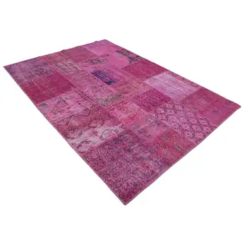 

170x240 Cm Pink Handmade Patchwork Rug-6x8 Ft