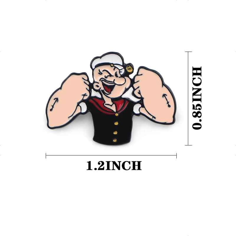 K369 забавные аниме Popeye булавки металлические эмалированные булавки и броши рюкзак/сумки значок джинсовая брошь воротник ювелирные изделия подарки 1 шт